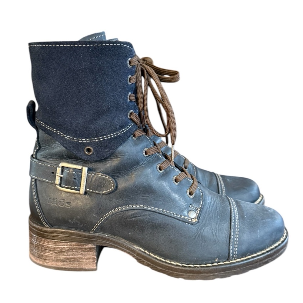Stylish Navy Leather Boots